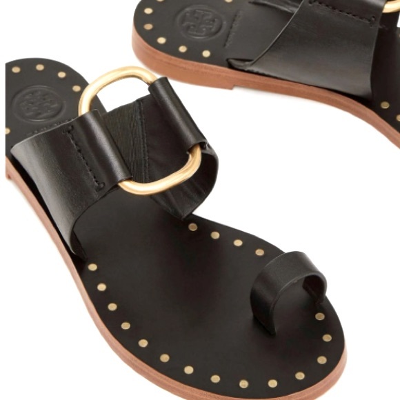 Tory Burch Shoes - Tory Burch Black Ravello Studded Leather Sandal Size 8.5